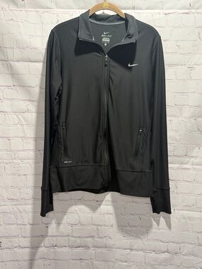 Nike Black Dri-FIT Lightweight Zip-Up Performance jacket Woman’s Size Large